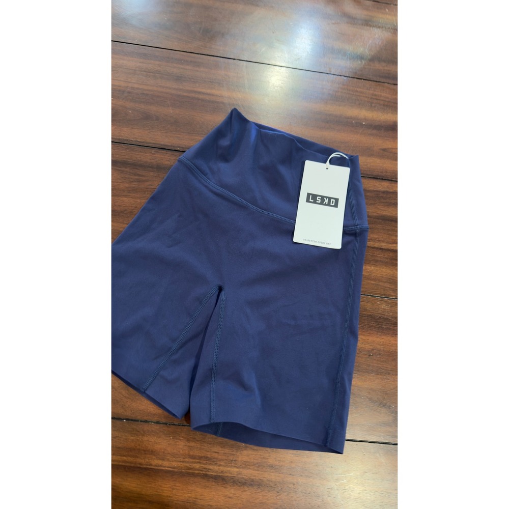 LSKD Elixir Mid Short Tight Future Navy XS High Waist Biker Shorts NEW NWT - Picture 7 of 16